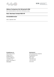 Anmeldeformular dipl. Business Analyst NDS HF