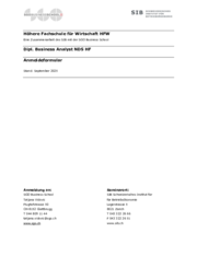 Anmeldeformular dipl. Business Analyst NDS HF