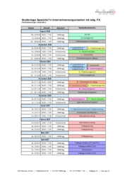 Terminübersicht Spezialist Unternehmensorganisation Express
