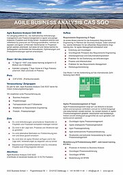 Titelbild: CAS Agile Business Analysis Factsheet