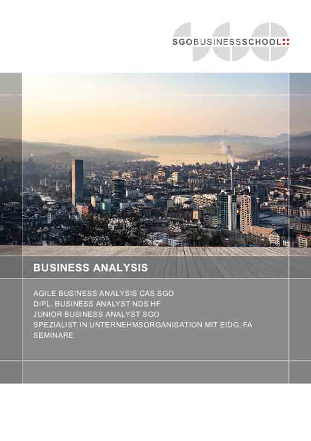 Broschüre Business Analysis: Informationen zu unseren Lehrgängen und Seminaren